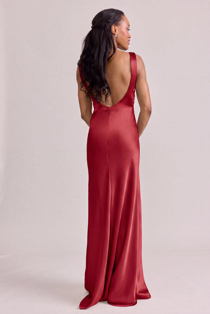 Serena Satin Dress | Made To Order | Poppy Red