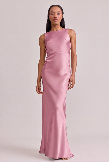 Serena Satin Dress | Made To Order | Rosette