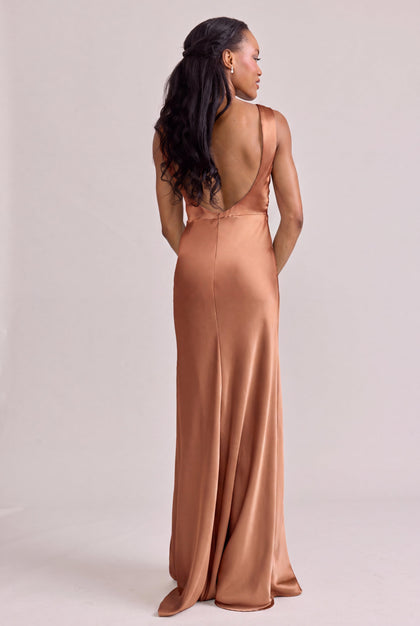 Serena Satin Dress | Made To Order | Toffee