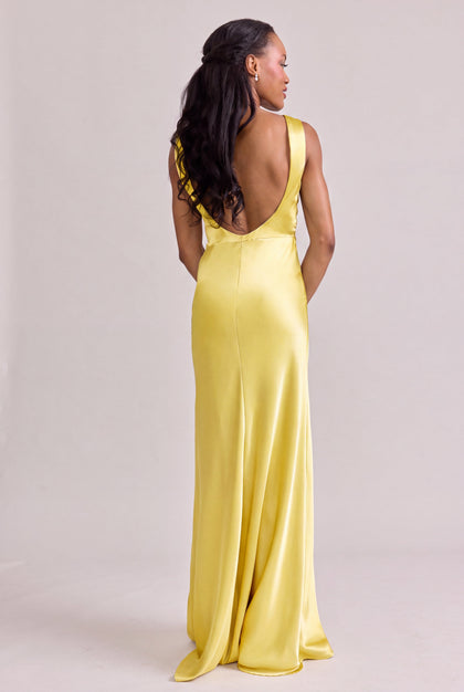 Serena Satin Dress | Made To Order | Yellow