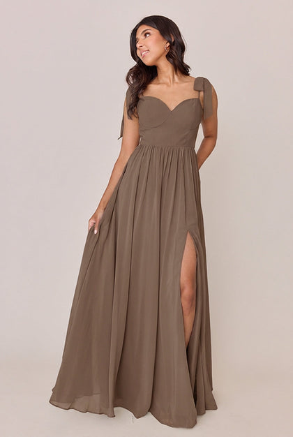 Serenity Chiffon Dress | Made To Order | Truffle