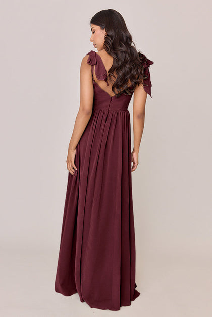 Serenity Chiffon Dress | Made To Order | Cabernet