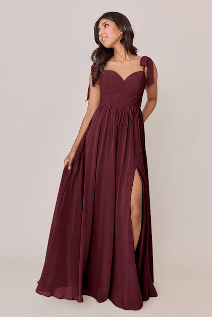 Serenity Chiffon Dress | Made To Order | Cabernet