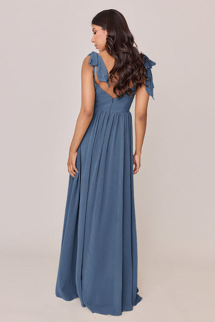 Serenity Chiffon Dress | Made To Order | Dusty Blue