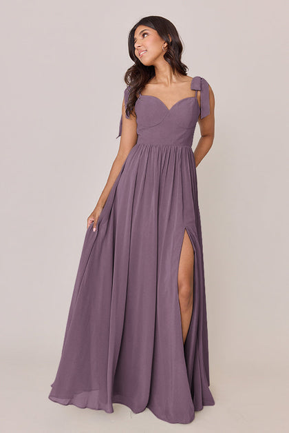 Serenity Chiffon Dress | Made To Order | Dusty Purple