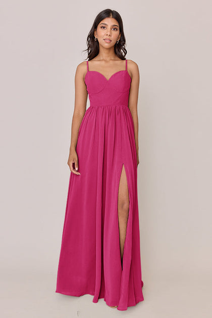 Serenity Chiffon Dress | Made To Order | Hot Pink