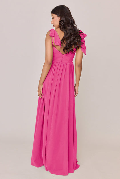 Serenity Chiffon Dress | Made To Order | Malibu Pink
