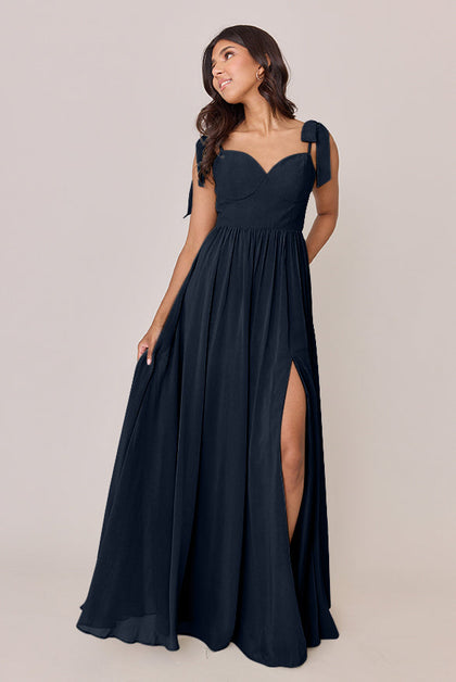 Serenity Chiffon Dress | Made To Order | Navy Blue