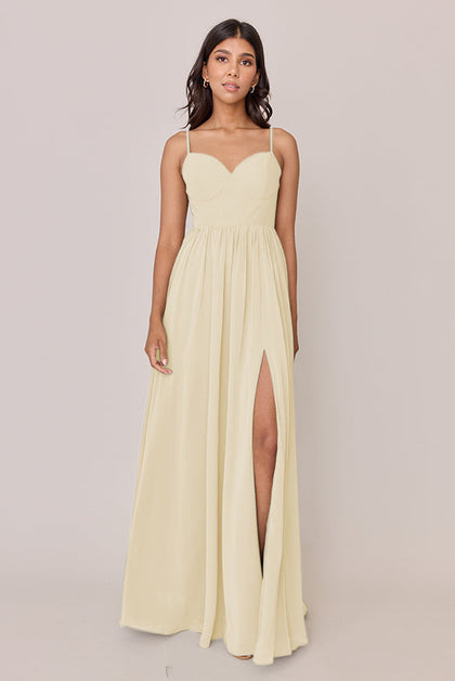 Serenity Chiffon Dress | Made To Order | Pale Yellow