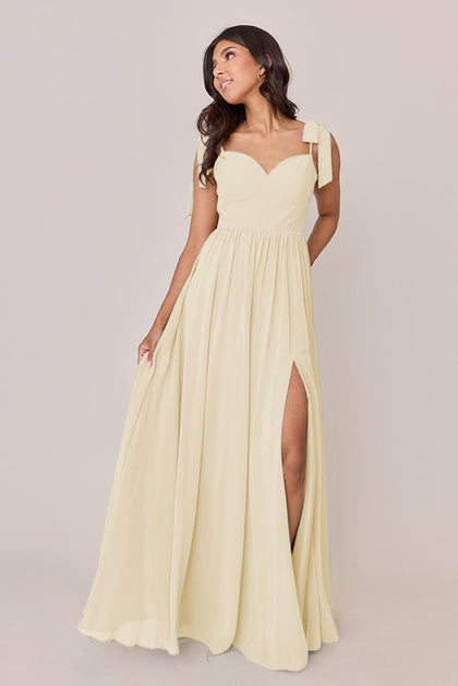 Serenity Chiffon Dress | Made To Order | Pale Yellow