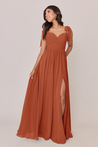 Serenity Chiffon Dress | Made To Order | Rust