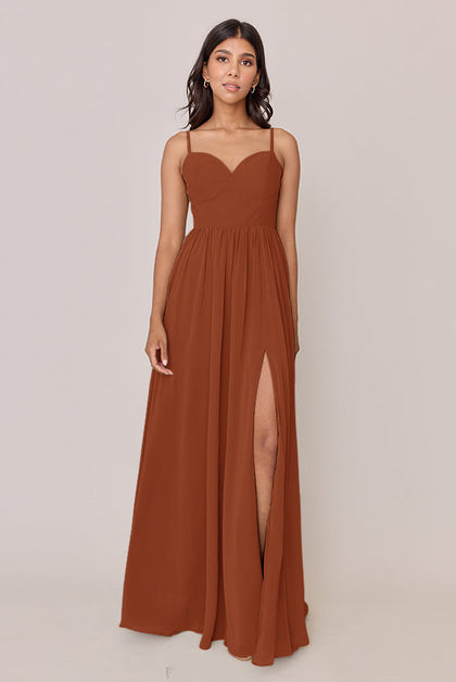 Serenity Chiffon Dress | Made To Order | Rust
