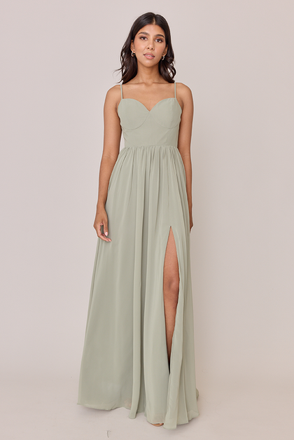 Serenity Chiffon Dress | Made To Order | Silver Sage