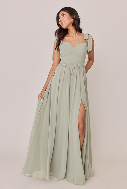 Serenity Chiffon Dress | Made To Order | Silver Sage