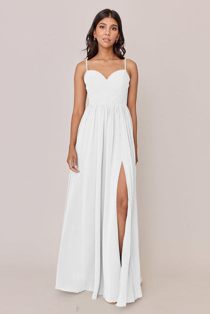 Serenity Chiffon Dress | Made To Order | White Pearl