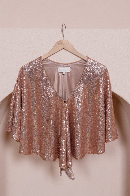Sequin Convertible Shawl | Made To Order | Rose Gold