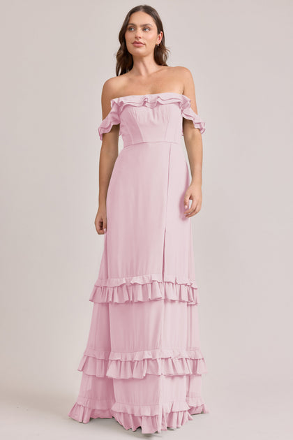 Shea Chiffon Dress | Made To Order | Blush Pink