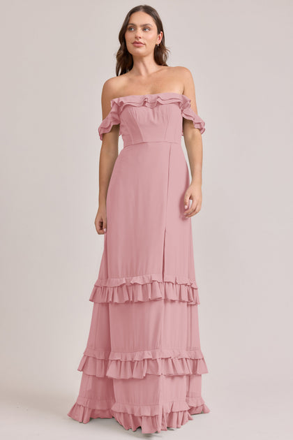Shea Chiffon Dress | Made To Order | Blushing Bride