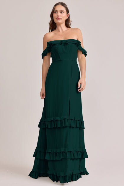 Shea Chiffon Dress | Made To Order | Classic Emerald