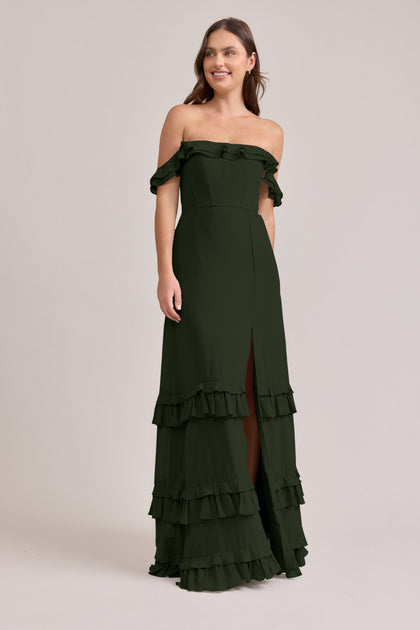 Shea Chiffon Dress | Made To Order | Deep Olive