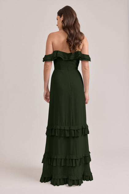 Shea Chiffon Dress | Made To Order | Deep Olive