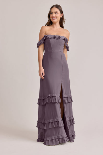 Shea Chiffon Dress | Made To Order | Dusty Purple