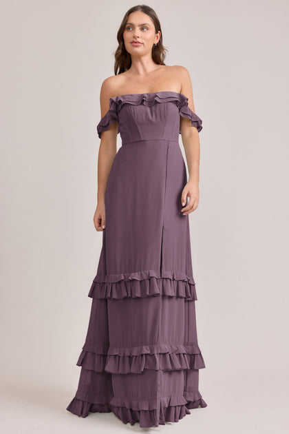Shea Chiffon Dress | Made To Order | Dusty Purple