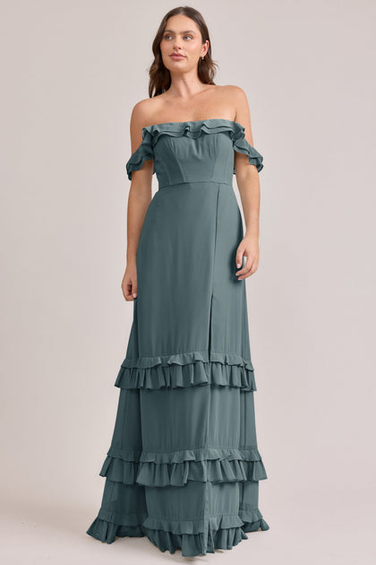 Shea Chiffon Dress | Made To Order | Eucalyptus