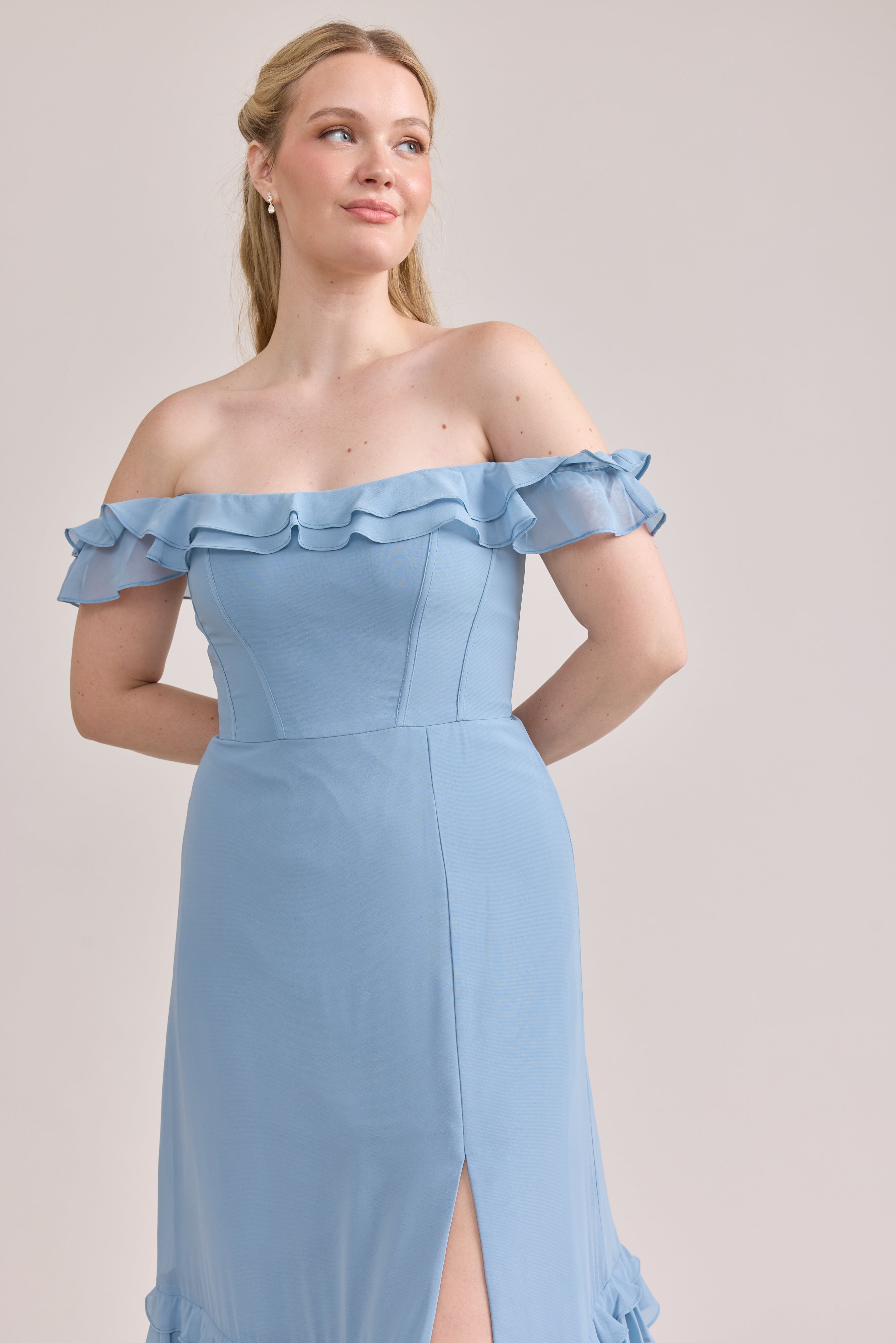 Shea Chiffon Dress | Made to Order Romantic Blue Shea Chiffon Dress | Made to Order Romantic Blue