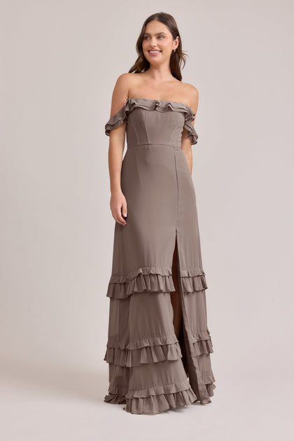 Shea Chiffon Dress | Made To Order | Latte