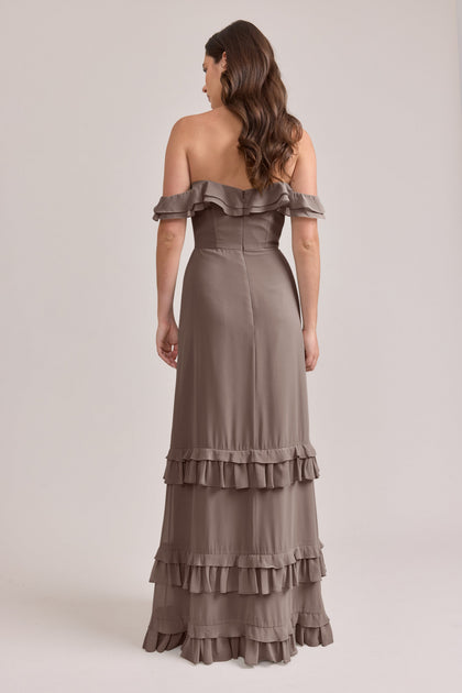 Shea Chiffon Dress | Made To Order | Latte