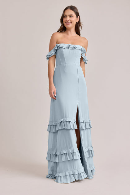 Shea Chiffon Dress | Made To Order | Light Blue