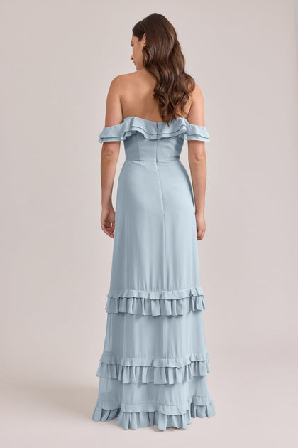 Shea Chiffon Dress | Made To Order | Light Blue