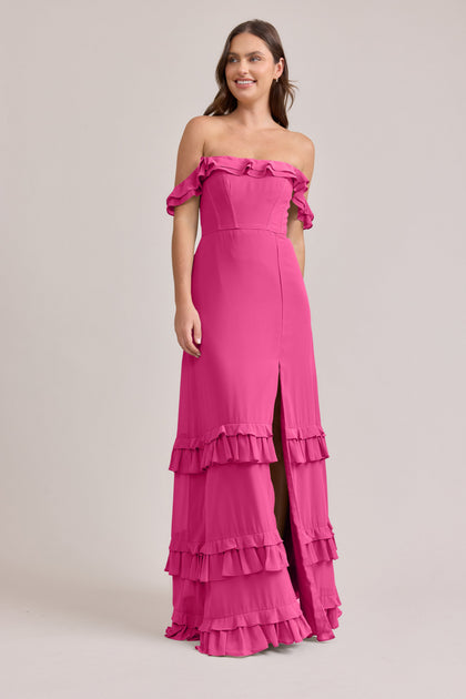 Shea Chiffon Dress | Made To Order | Malibu Pink