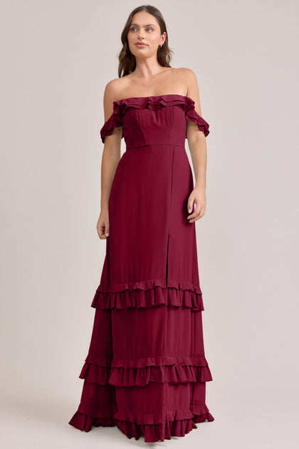 Shea Chiffon Dress | Made To Order | Marsala