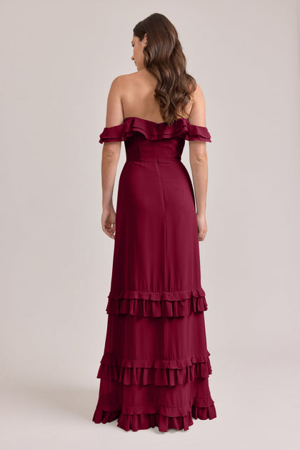Shea Chiffon Dress | Made To Order | Marsala