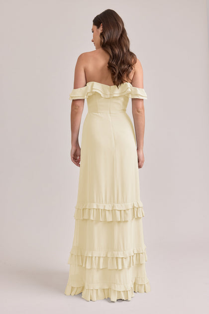 Shea Chiffon Dress | Made To Order | Pale Yellow