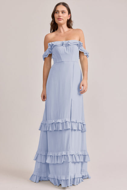 Shea Chiffon Dress | Made To Order | Periwinkle