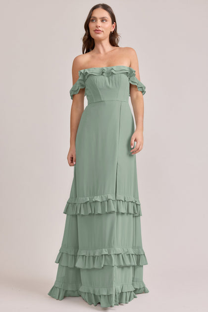 Shea Chiffon Dress | Made To Order | Sage