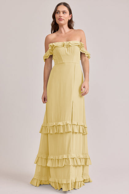 Shea Chiffon Dress | Made To Order | Yellow