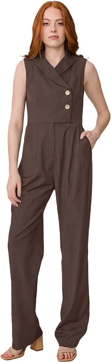 Blake Crepe Jumpsuit | Espresso
