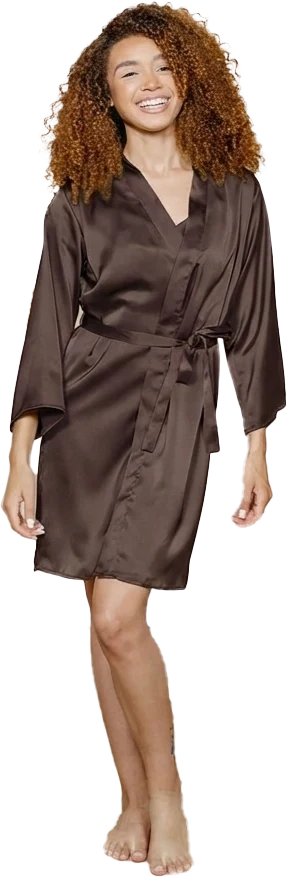 Getting Ready Satin Robe | Espresso