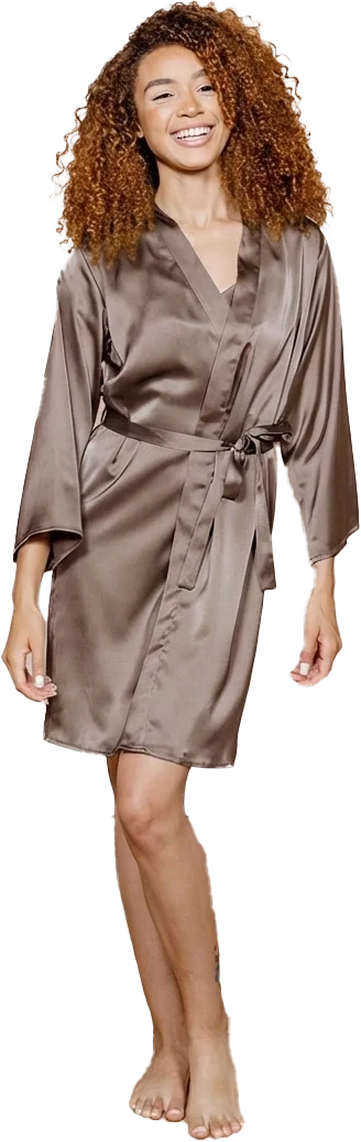 Getting Ready Satin Robe | Truffle