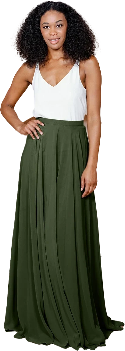 Lola Chiffon Skirt | Deep Olive
