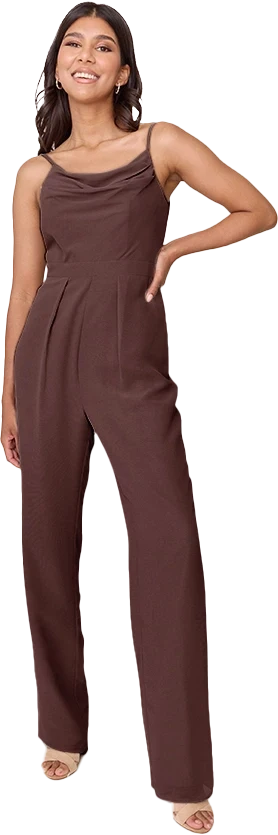 Parker Chiffon Jumpsuit | Mahogany