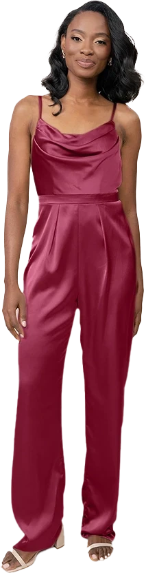 Parker Satin Jumpsuit | Berry