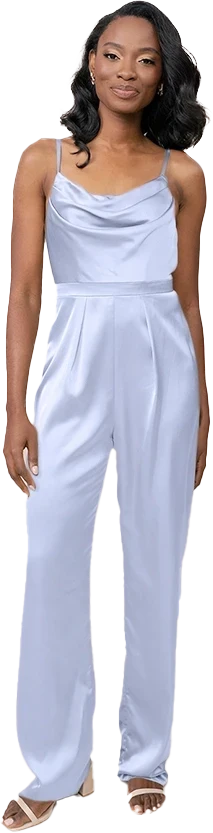Parker Satin Jumpsuit | Periwinkle