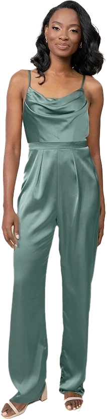 Parker Satin Jumpsuit | Rosemary
