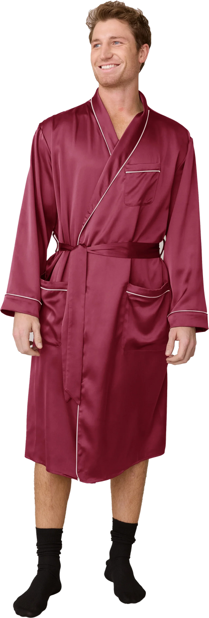 Pre-Game Satin Robe | Berry