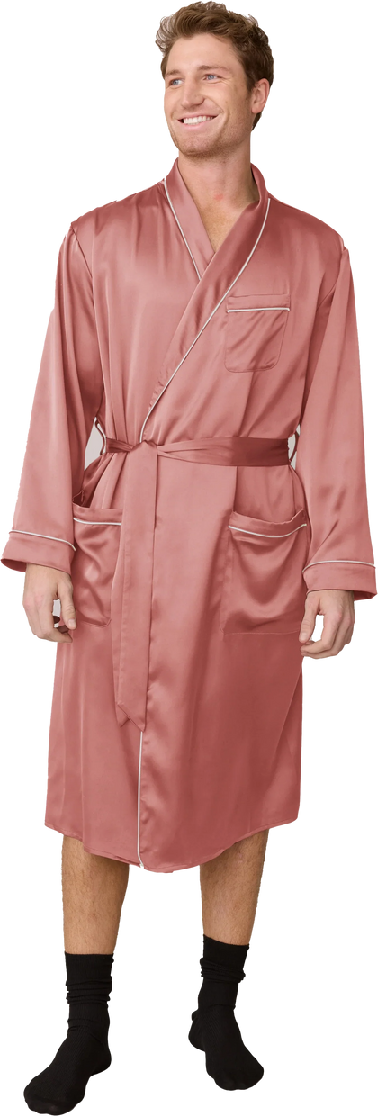 Pre-Game Satin Robe | Desert Rose